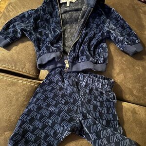 Dior Kids Navy Monogram Zip Hoodie and Joggers Set